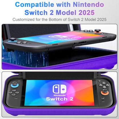 daydayup Switch Carrying Case Compatible with Nintendo Switch 2, with 24 Games Cartridges Protective Hard Shell Travel Carrying Pouch DS Case Purple - color: Purple, size: 2025-Inch