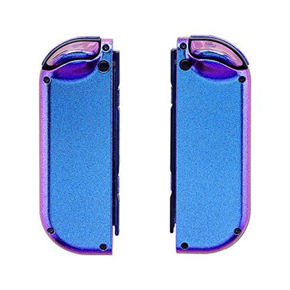 eXtremeRate Chameleon Purple Blue Joycon Handheld Controller Housing (D-Pad Version) w/Full Buttons, DIY Replacement Shell Case for Nintendo Switch & Switch OLED Joy-Con – Console Shell NOT Included - color: Chameleon Purple Blue