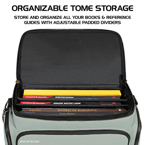 ENHANCE Travel Bag for DND Collector's Edition, Bag Compatible with Dungeons and Dragons, Battle Mat Holder, Dice Pockets and Accessories, Carry 4-8 Books (Silver Dragon) - color: Dragon Silver