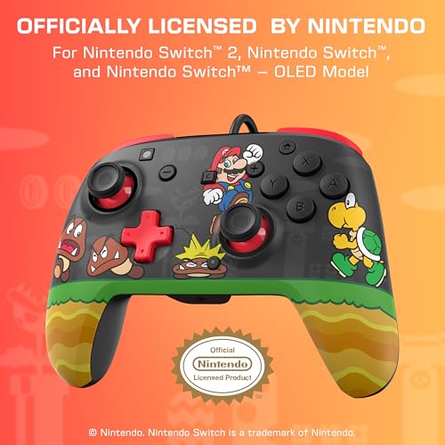 Turtle Beach Rematch Wired Controller Goomba Stomp Nintendo Switch 2 | Nintendo Switch 2, Lite, OLED, Hall-Effect Thumbsticks, 2 Mappable Buttons, Glows-in-the-Dark, C-Button, Goomba Stomp - color: Goomba