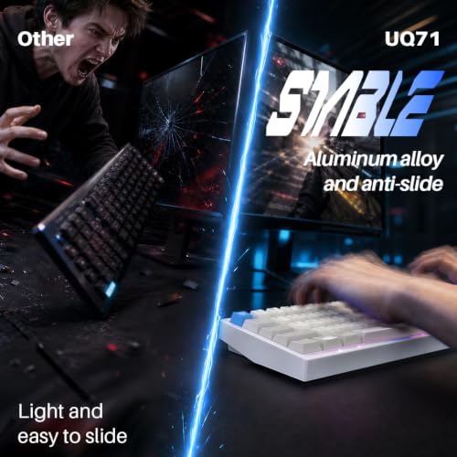 70% Springless TMR Gaming Keyboard,Custom CNC 0.005mm RT Updatable | 8K Polling Rate, 0.0125ms Latency, 0.005mm Precision, 0.001-3.5mm Actuation Travel, RGB Lighting, Gasket-Mount, PC+Mac Ready