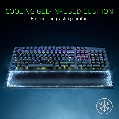 Razer Ergonomic Wrist Rest Pro for Full-Sized Keyboards: Cooling Gel Infused - Anti-Slip Rubber Base - Angled Incline - Classic Black - size: Full-Sized Keyboard, style: Cooling Memory Foam