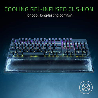 Razer Ergonomic Wrist Rest Pro for Full-Sized Keyboards: Cooling Gel Infused - Anti-Slip Rubber Base - Angled Incline - Classic Black - size: Full-Sized Keyboard, style: Cooling Memory Foam
