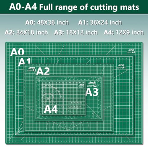 ArtAt Self Healing Cutting Mat: 24 x 36 inch Green Large 5-Ply Double-Sided Durable Non-Slip PVC Cutting Mat for Sewing Quilting Scrapbooking Art & Crafts projects… - color: Green, size: 36"L x 24"W