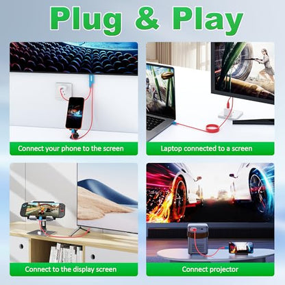 Switch 2 TV Adapter Docking Station, 4K@60Hz 18 Gbps USB C to HDMI 2.0 Adapter for TV/Monitor, 6.6ft 100W PD Play While Charging, Portable Travel TV Cable for Nintendo Switch 1 and 2/Steam Deck/OLED
