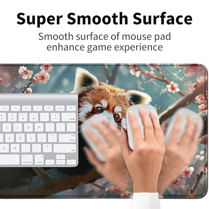 Red Panda for MTG & TCG Playmat Mouse Pad,BFDHGQZC 24" x 14" Game Mat for MTG/RPG/CCG Trading Card Game Playmats Table Mat Perfect for Card Games Video Games Computer Office - color: Red Panda