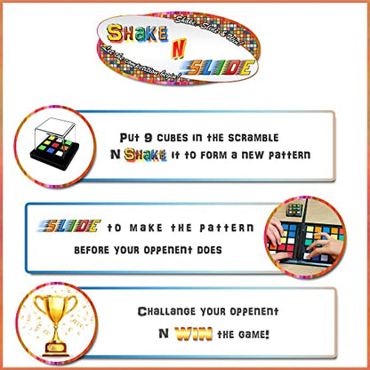 Shake & Slide Block Game Shape Matching Intelligence Board Game for Family Game Nights, Dice - color: Dice
