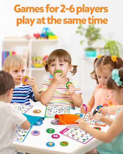 Coogam Alphabet Bingo Game, ABC Learning Letter Recognition and Phonetic Words with Pictures - Early Educational Activity Gift Toys for Kids Age 3-7