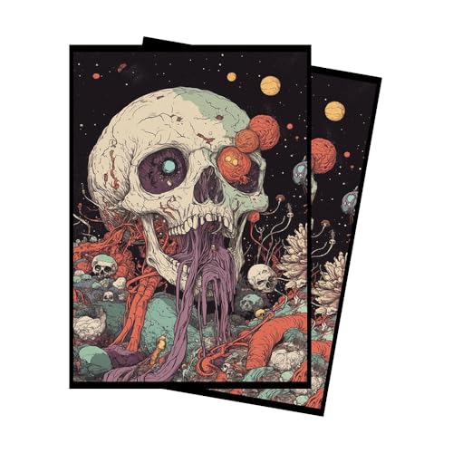 Psychedelic Skull 2 - MTG Card Sleeves, 104ct, Standard Size | Perfect for Double Sleeving, Smudge Resistant Matte Back, Standard 66x92mm - Compatible with Magic The Gathering & TCG Cards - color: Psychedelic Skull 2