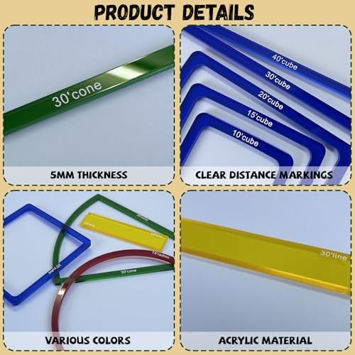 15 Pcs Area of Effect Spell Templates, DND Spell Templates, Acrylic Spell AOE Damage Template Set, Include 5 Cube 4 Circle 2 Cone 4 Line Templates, Tabletop RPG Gaming Accessories.