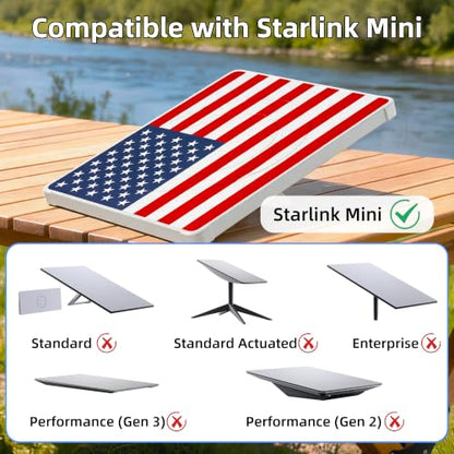 Starlink Mini Protective Cover, Hailproof Liquid Silicone Case, Flag | Waterproof Anti-Scratch Silicone Protective Cover, Starlink Mini Accessory for Roof Mount, Car & RV Camping - color: American Flag