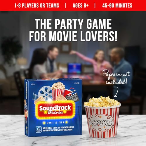 Soundtrack Trivia Movie Trivia Game for Adults | Name The Movie from a 15 Second Music Clip | Board Game for Adults, Kids, Ages 8+, 1 or More Players | Music Game with Companion App - style: Base Edition