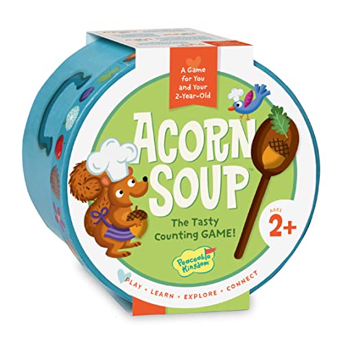 Peaceable Kingdom Acorn Soup – Game for You and Your 2 + Year Old – Fun Toddler Games Ages 2–4 That Teach Numbers and Counting Skills