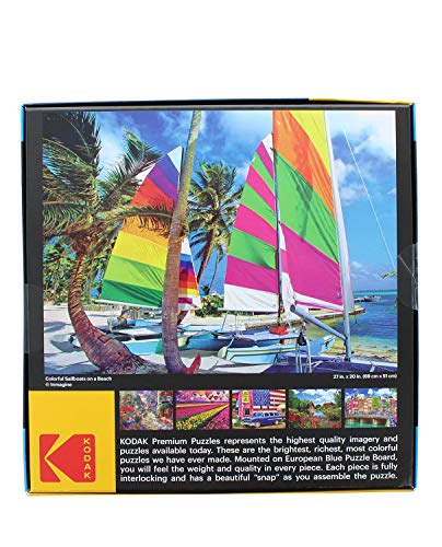 RoseArt - Kodak Premium - Boats in Port Kouloura, Corfu, Greece - 1000 Piece Jigsaw Puzzle for Adults - style: Boats in Port Kouloura