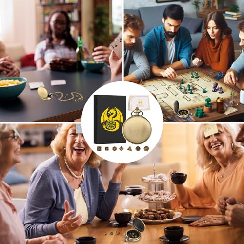 Mini DND Dice Set with Smooth Pocket Watch Shell Case, 7pcs Polyhedral Metal D&D Dice Set, D&D Gifts with Gift Box, Role Playing Board Games DND Accessories - color: Bronze