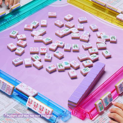 American Mahjong Set Complete, 160 Purple 4-Layer American Mahjong Tiles with Tile Bag, Storage Box & 4 Dice, Mahjong Game Set, Mah Jongg Set American, Travel Mahjong Tile Set for Western Mahjong - color: Purple-4