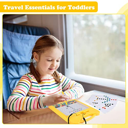 Magnetic Drawing Board for Kids, Toddler Magnet Doodle Board with 2 Pens, Magnetic Dot Art, Fine Motor Skills Toys, Airplane Travel Essentials Toys for Boys Girls (Yellow Cat) - color: Yellow Cat