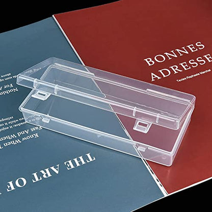 6 Pack Rectangular Clear Plastic Storage Containers Box with Hinged Lid for Beads and Other Small Craft Items (6.1 x 2.56 x 1.18 inch) | Hinged Lid, For Beads and Small Craft Items, 6.1 x 2.56 x 1.18 inch - size: 6.1 x 2.56 x 1.18 inch