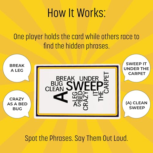 Phrase Maze Word Puzzle Party Card Game for Teens and Families Ages 10+ Hidden Phrase Pattern Recognition Brain Teaser for 2-6 Players - Adult Games