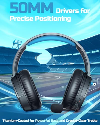 BINNUNE Wireless Gaming Headset — 2.4GHz Low-Latency USB Dongle + Bluetooth, 50mm Drivers 7.1 Surround, Noise-Cancelling Mic, 40H Battery — Over Ear Wireless Headphones for PS5, PC, Laptop, Blue - color: Blue, style: For PS5