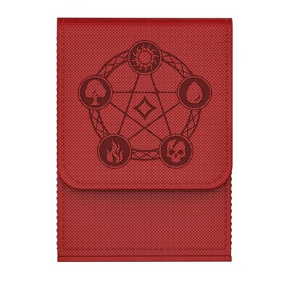 Card Deck Box with 2 Dividers, MTG Commander Deck Box Holds 100+ Double-Sleeved Cards, Leather Magnetic Deck Case Compatible with Magic TCG CCG Cards, Red - color: 2. Red, size: 100 Double-sleeved Cards Vertical