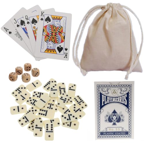 WE Games Double 6 Dominoes Combo Set - 12-in-1 Travel Games for Families and Adults - Dice & Poker Games - size: 2.0 x 0.5 x 6.75 in.