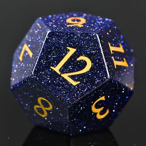 BlueSand Stone DND Dice Set with an Iron Box for DND COC Role Playing dice Games and Board Games Gift (BLUESAND Stone) - color: Bluesand Gem