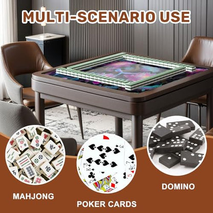 Mahjong Mat 31.5" x 31.5" Serene Watercolor Pond Lotus Flowers Pastel Gold Non-Slip Noise Reduction Mahjong Tiles Table Cover for Dominoes Poker Card Board and Tile Games - color: Color9