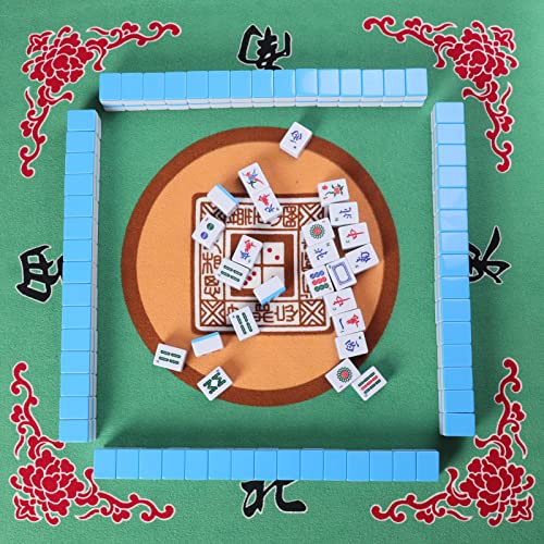 Mahjong Mat, Anti Slip and Noise Reduction Table Cover for Mahjong, Poker, Card, Board & Tile Games (Green, 31.5 inches) - color: Green