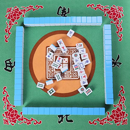 Mahjong Mat, Anti Slip and Noise Reduction Table Cover for Mahjong, Poker, Card, Board & Tile Games (Green, 31.5 inches) - color: Green