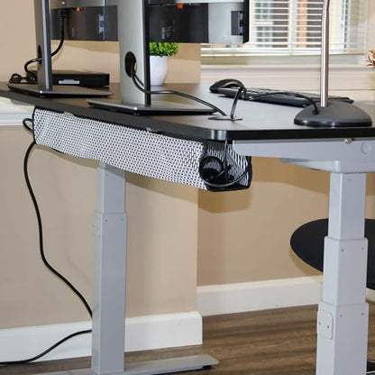 Uprite Ergo/Perfect Posture - Mesh Cable Organizer – Under Desk Cable Management with Adjustable Straps, Flexible Mesh, Easy-Access Design, & Standing Desk Compatible – 37.4” (Gray) - color: Gray