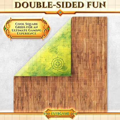Dungeons and Dragons, 3 Game Mats, 24x36, 6 Unique Terrains, Square Grid