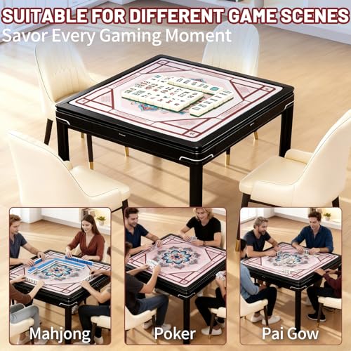 Mahjong Mat - 31.5" Non-Slip Waterproof Noise Reduction Gaming Mat | Celestial Bloom Design, Large Size for Mahjong, Poker, Board Games, Reduces Tile Noise, Protects Tables, Easy to Clean - style: Celestial‌ Bloom