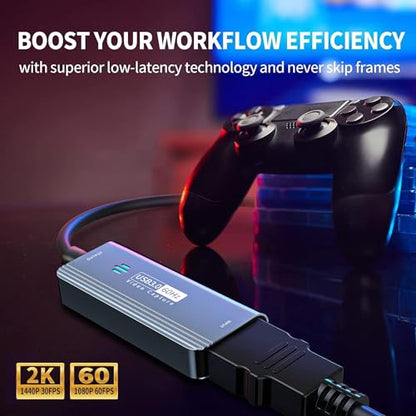 Papeaso Video Capture Card, HDMI to USB C 3.0 Capture Card, 1080P 60FPS Video Capture Device, for Streaming, Teaching,Gaming, Video conferencing or Live Broadcasting - color: Grey-C