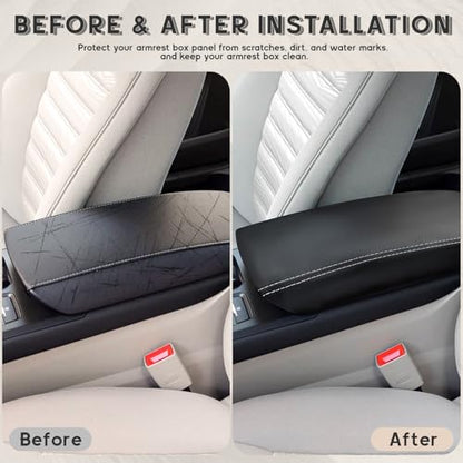 ramuel Center Console Armrest Cover for Ford Fusion 2017 2018 2019 2020 | Anti-Scratch ，Non-Slip ，PU Leather ，Easy Install - size: for Fusion 2017 2018 2019 2020