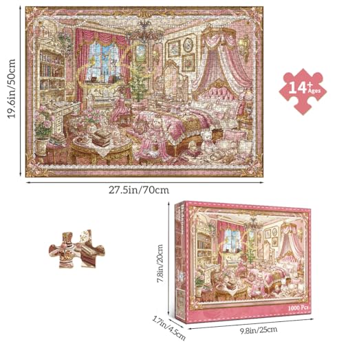 HUADADA-*Bedroom*-Jigsaw Puzzles for Adults 1000 Pieces,Puzzles 1000 Pieces, Interlock Perfectly No Dust, Impossible Difficult Hard Fun 1000 Piece Jigsaw Puzzles for Adults-1:1 Poster - color: Bedroom