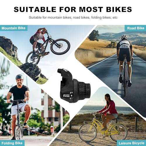 Bike Gear Shifters 3×6 Speed Left SL-RS25 18S Shift Lever Bicycle Twist Grip Thumb Gear Shifter for MTB Folding Mountain Bike - size: RS25-3x6