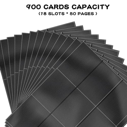 900 Pockets Trading Baseball Card Sleeves Binder, 50 Pages Double-Sided Protector Sports Card Binder Fit for MTG YU-GI-OH Cards, Football Cards, Game Cards, Standard Sized Cards for 3-Ring Binder - size: 900 Pockets