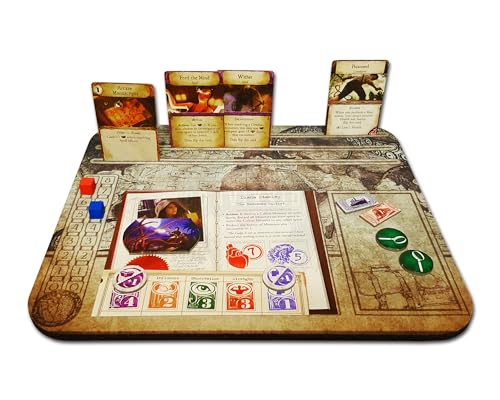 Eldritch Horror Neoprene Playmat Compact Player Dashboard for Board Game Custom Design Wooden Cubes Included