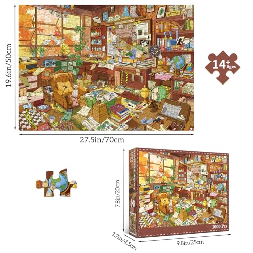 1000 Piece Jigsaw Puzzles for Adults,Detective Agency Puzzle with 1:1 HD Poster,Precise Interlocking,Letter Markings on Back,Dust-Free, Stress Relief & Ideal Family Game Gift - color: Detective Agency