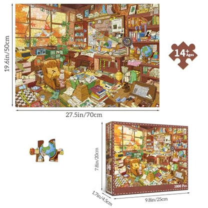 1000 Piece Jigsaw Puzzles for Adults,Detective Agency Puzzle with 1:1 HD Poster,Precise Interlocking,Letter Markings on Back,Dust-Free, Stress Relief & Ideal Family Game Gift - color: Detective Agency
