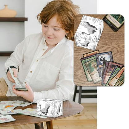 Strong Magnet Card Case Deck Box Mtg Card Box Playing Card Box Deck Boxs Tcg Up to 200 Cards Creative Pattern Trading Card Storage Box for Collectible Card Games for TCG, Cute Cats Seamless Funny Pets - color: Cute Cats Seamless Funny Pets