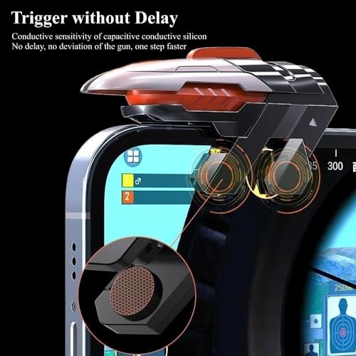 Mikirini 13 in 1 PUBG Mobile Controller Combo for iPhone & Android Phones | Cell Phone L2R2 4 Triggers for PUBG/Call of Duty/Fornite, 9pcs Finger Sleeves for gaming, Max Phone Thickness:13mm