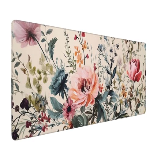 35.4 x 15.7 in, Waterproof XXL Large Mouse Pad for Desk, Extended Keyboard Mouse Mat for Computer Office, Big Laptop Mouse pad, Gaming Pc-Weeds and Flowers - color: Weeds and Flowers