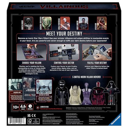 Ravensburger Star Wars Villainous - Power of The Dark Side Strategy Board Game - Join Darth Vader, Kylo Ren, and More in This Immersive Star Wars Universe Adventure - 2-4 Players - Ages 10+