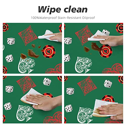 Game Card Round Tablecloth Elastic Fitted Table Cover Washable Elastic Edge Tablecloths for Kitchen Dining Party Fitted Table 40-44 inch - color: Game Card S, size: 40" (Round)