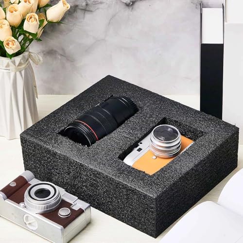 Hoolerry 2 Pcs Customizable Polyethylene Foam Packing Inserts for Cases Thick Polyethylene Cuttable Foam Sheet for Tool Box, Camera, Crafts, Storage and Crafts (12" X 10" X3.5",Black) - size: 12" X 10" X 3.5"