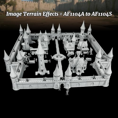 Fantasy Scenery Miniature Game Buildings - 25mm Scale Unpainted Gothic Manor with Dual Balconies, Large Stone TTRPG Terrain for Dungeons and Dragons Wargame - City Building 7 (AF1104 M) - color: Af1104 M City Building 7