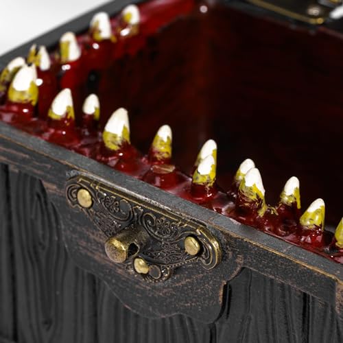 DND Mimic Chest Dice Storage Box, Small D&D Dice Case Mimic Box | Resin Material, D&D Dice Box, Funny Dice Box, Holds 2 Polyhedral Dice Sets, DM Gift, for Dungeons and Dragons Tabletop Games