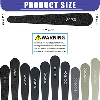 Honoson 20 Pcs Sanding Sticks for Plastic Models 3D Print Polishing Sticks Assorted Metal and Wood Sanding Tools Accessory for Model Craft Amateur Beginner(Low Grits Rating,Water Drop Style) - style: Water Drop Style